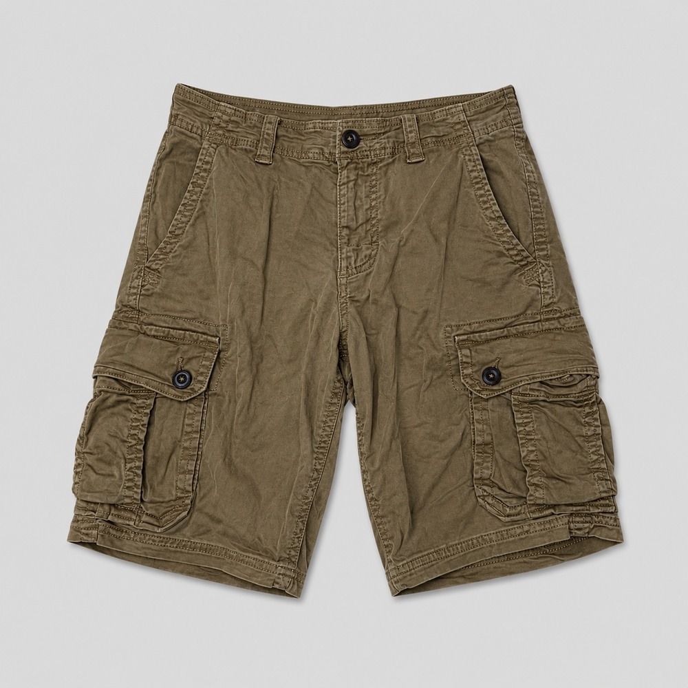 American Eagle Active Flex Cargo Shorts Mens 28 Brown Stretch Casual Utility